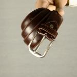 CLASSIC - Old Money Plain Leather Belt. Color dark brown