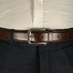 CLASSIC - Old Money Plain Leather Belt. Color dark brown