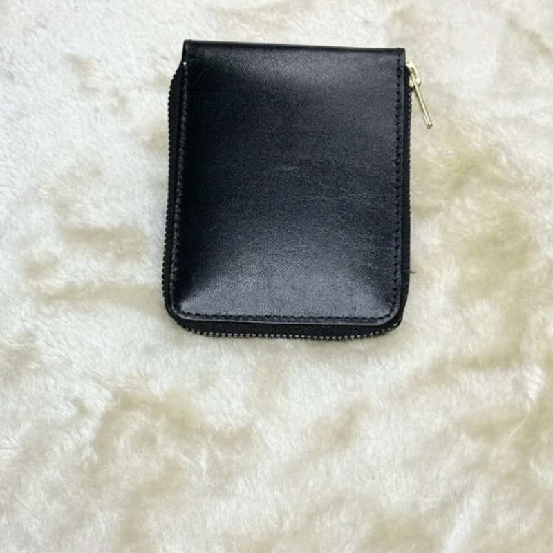 Men Leather Premium Zipper Wallet Bi-Fold – Hidden Pockets